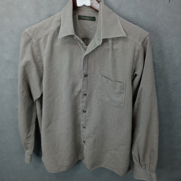 ERMENEGILDO ZEGNA Men's Button-down Long Sleeve Shirt size Large Gray. Pit-p 23" - Picture 1 of 6